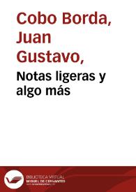 Notas ligeras y algo más