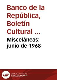 Misceláneas: junio de 1968