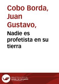 Nadie es profetista en su tierra