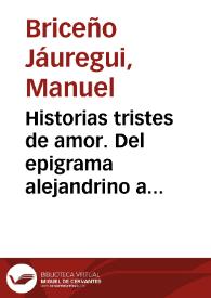 Historias tristes de amor. Del epigrama alejandrino a Partenio de Nicea