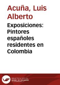 Exposiciones: Pintores españoles residentes en Colombia
