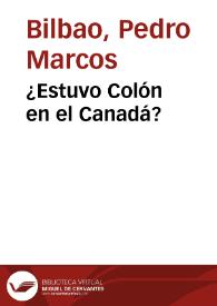 ¿Estuvo Colón en el Canadá?