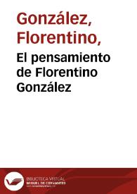 El pensamiento de Florentino González