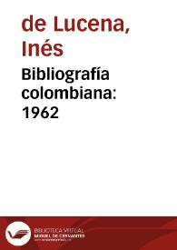 Bibliografía colombiana: 1962