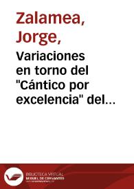Variaciones en torno del 'Cántico por excelencia' del Rey Salomón