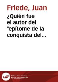 ¿Quién fue el autor del 'epítome de la conquista del Nuevo Reino de Granada'?