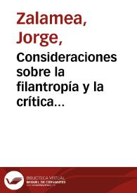 Consideraciones sobre la filantropía y la crítica literaria