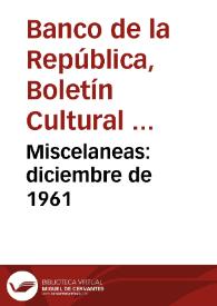 Miscelaneas: diciembre de 1961