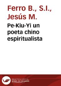 Pe-Kiu-Yi un poeta chino espiritualista