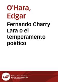 Fernando Charry Lara o el temperamento poético