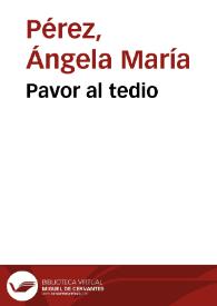 Pavor al tedio