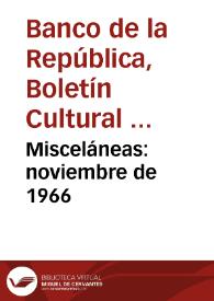 Misceláneas: noviembre de 1966