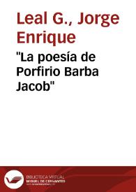 'La poesía de Porfirio Barba Jacob'