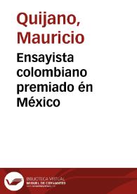 Ensayista colombiano premiado én México