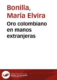 Oro colombiano en manos extranjeras