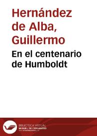 En el centenario de Humboldt
