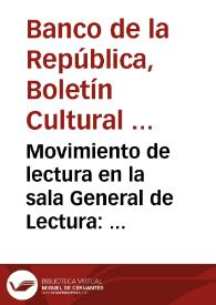 Movimiento de lectura en la sala General de Lectura:  mayo de 1964