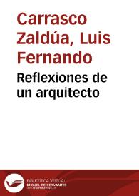 Reflexiones de un arquitecto