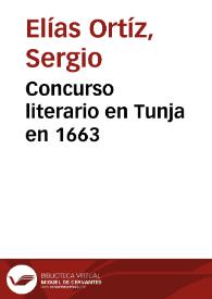 Concurso literario en Tunja en 1663