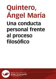 Una conducta personal frente al proceso filosófico
