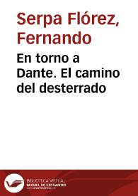 En torno a Dante. El camino del desterrado