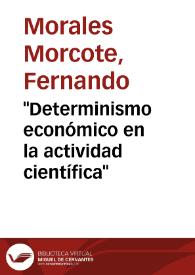 'Determinismo económico en la actividad científica'