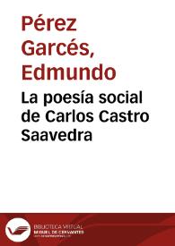 La poesía social de Carlos Castro Saavedra
