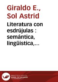 Literatura con esdrújulas : semántica, lingüistica, estadística