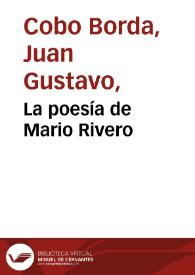 La poesía de Mario Rivero