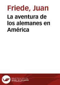 La aventura de los alemanes en América