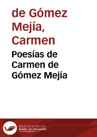 Poesías de Carmen de Gómez Mejía