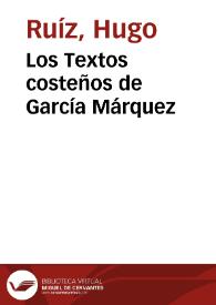 Los Textos costeños de García Márquez