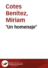 'Un homenaje'