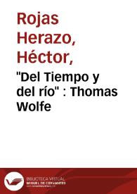 'Del Tiempo y del río' : Thomas Wolfe