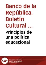 Principios de una política educacional