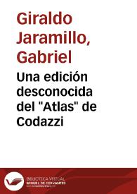 Una edición desconocida del 'Atlas' de Codazzi