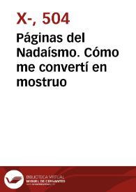 Páginas del Nadaísmo. Cómo me convertí en mostruo