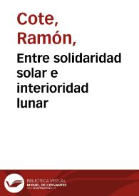 Entre solidaridad solar e interioridad lunar