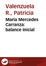 María Mercedes Carranza: balance inicial