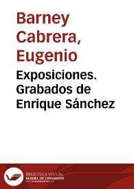 Exposiciones. Grabados de Enrique Sánchez