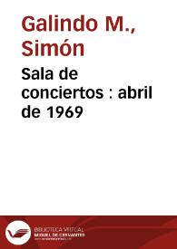 Sala de conciertos : abril de 1969