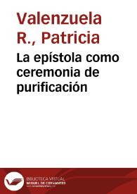 La epístola como ceremonia de purificación
