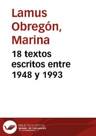 18 textos escritos entre 1948 y 1993