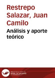 Análisis y aporte teórico