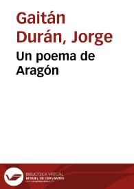 Un poema de Aragón