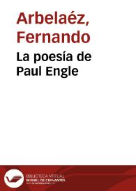 La poesía de Paul Engle