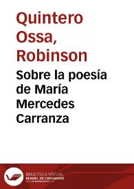 Sobre la poesía de María Mercedes Carranza