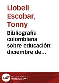 Bibliografía colombiana sobre educación: diciembre de 1961