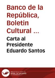 Carta al Presidente Eduardo Santos