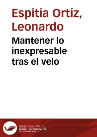 Mantener lo inexpresable tras el velo